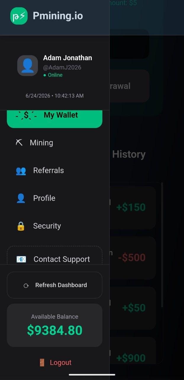 Pmining Dashboard Screenshot