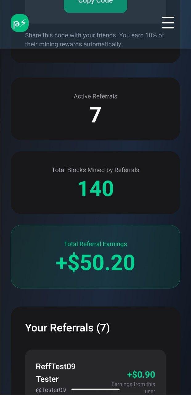 Pmining Dashboard Screenshot